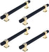 JAYA Black Gold Fluted Cabinet Pull Handles Modern Ribbed Bar Drawer Wardrobe Cupboard Kitchen Furniture Hardware Multiple Sizes