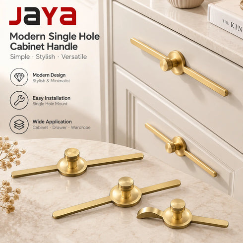 JAYA Modern Simple Zinc Single Hole Small Handle Hardware New Cabinet Door Long Handle Antique Drawer Furniture