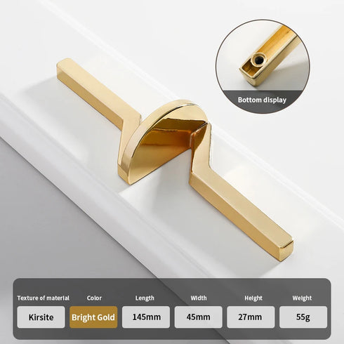 JAYA Gun Gray Copper Natural Color Minimalist Cabinet Drawer Bedside Table Handle Shoe Cabinet  Furniture Zinc Alloy Handle