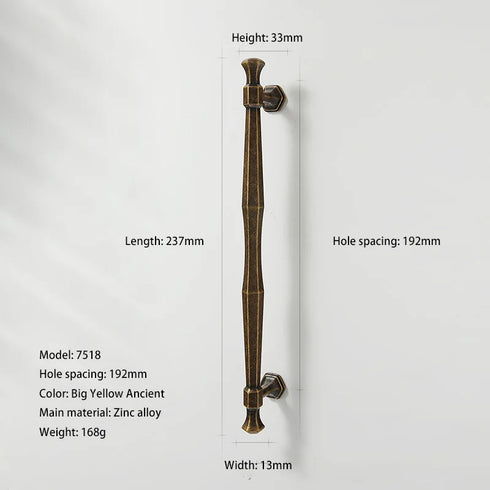JAYA Retro Zinc Alloy Wardrobe Door Handle Modern Light Luxury Simple Bronze Single-hole Drawer Cabinet Wine