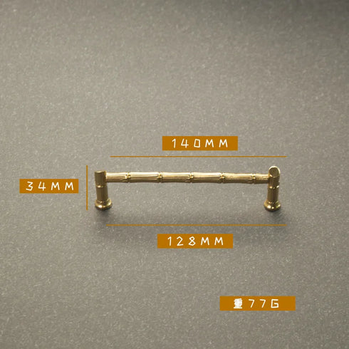 JAYA French Light Luxury Retro Bamboo Shape  Nordic Modern Simple Cabinet Door Wardrobe Handle Drawer Brass Gold Hardware