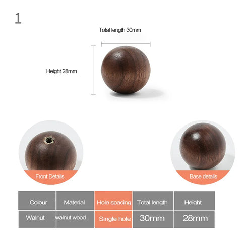 JAYA Modern Natural Wood Cabinet Pull Handles and Knobs with Gold Posts for Kitchen Wardrobe Drawer Cupboard Furniture
