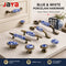 JAYA Blue and White Porcelain Cabinet Handles and Knobs Antique Bronze Drawer Pulls for Kitchen Wardrobe Cupboard Dresser