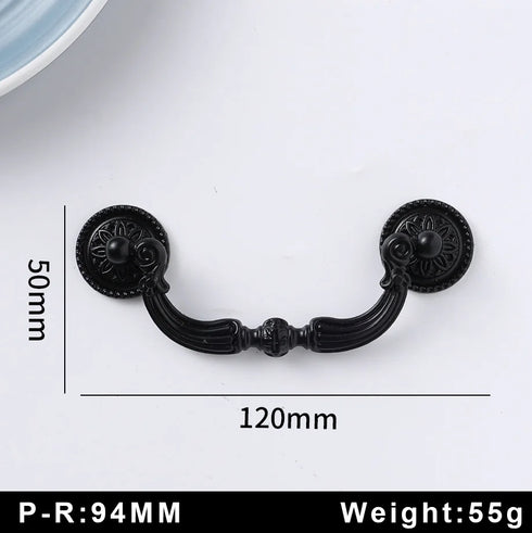 JAYA  European style retro antique  black zinc alloy  drawer cabinet door handle knob