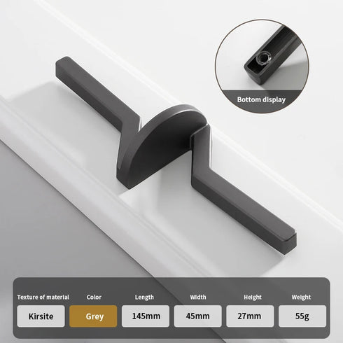 JAYA Gun Gray Copper Natural Color Minimalist Cabinet Drawer Bedside Table Handle Shoe Cabinet  Furniture Zinc Alloy Handle