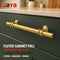 JAYA Polished Gold Aluminum Fluted Cabinet Pull Handle Two Hole Drawer Handle for Kitchen Wardrobe Furniture