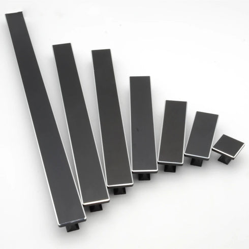 JAYA JY-BGP01 Modern Black Gold Long Flat Bar Cabinet Pull Handles for Kitchen Drawers Wardrobes and Furniture
