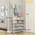 DAJUE Modern Convertible 4-Layer Shoe Rack with Hat & Coat Storage for Living Room & Dining Area Metal Iron Construction