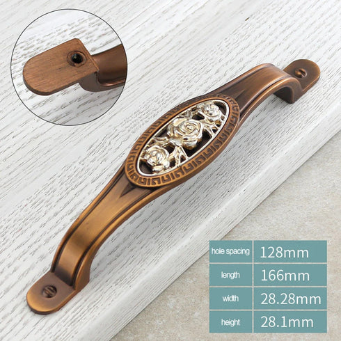 JAYA  High Quality European Middle Ages Style Kitchen Zinc Alloy Antique Bronze Drawer Knob Vintage Cabinet Handle