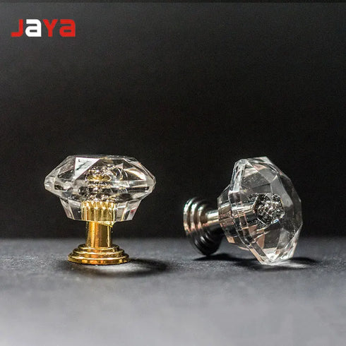 JAYA Drawer Handles Furniture Handles Knobs Transparent Cabinet Interior Door Handle Crystal Bedroom Carton Kitchen Furniture