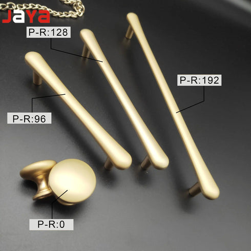 JAYA Modern minimalist gold European style zinc alloy handle  wardrobe cabinet drawer knob handle