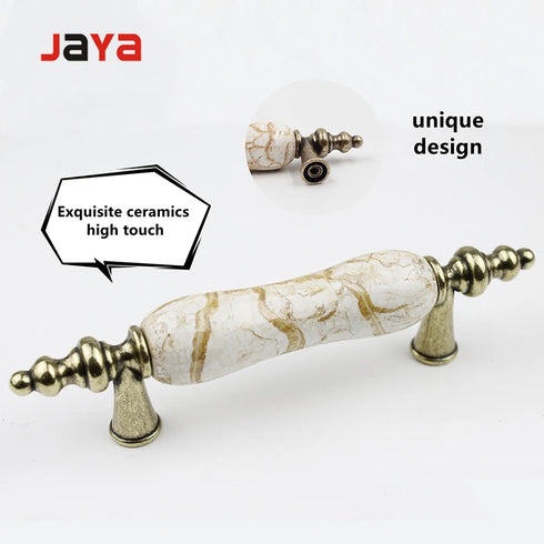 JAYA Simple Modern Cabinet Handle Ceramic Door Handle for Kitchen Bedroom Drawer Handle