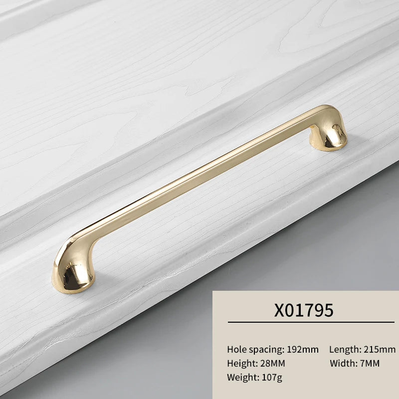 JAYA Modern Gold Zinc Alloy Cabinet Pull Handles and Knobs for Kitchen Wardrobe Drawer Cupboard Furniture Hardware