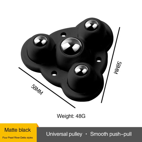 JAYA Mini Universal 4-Ball Transfer Caster with Steel Rollers and Nylon Base for Furniture Storage Boxes