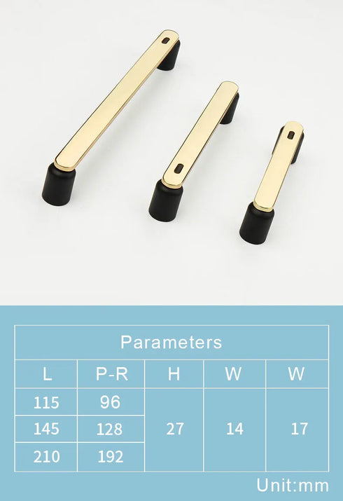 JAYA Light Luxury Black and Gold Color Matching Modern Minimalist Desk Computer Desk Hanging Cabinet  Handle