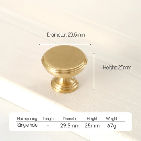 JAYA Solid Brass Cabinet Hardware Brushed Gold Bar Pull Handles T Knobs Round Knobs for Kitchen Wardrobe Dresser Furniture