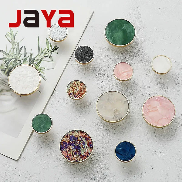 JAYA Door Knob Stone Cabinet Drawer Knobs Cupboard Dresser Drawer Pulls Handles Shell Handle Knobs Furniture Door Handle