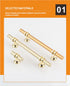 JAYA Gold Zinc Alloy T Bar Cabinet Pull Handles and T Knobs 64 96 128mm for Kitchen Wardrobe Drawer Cupboard