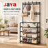 DAJUE Modern Convertible 4-Layer Shoe Rack with Hat & Coat Storage for Living Room & Dining Area Metal Iron Construction
