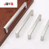 JAYA 3-15 Inch  White Cabinet Square Closet Drawer Pulls Bathroom Door Brush Silver Cabinet Handle for Cabinet Handle