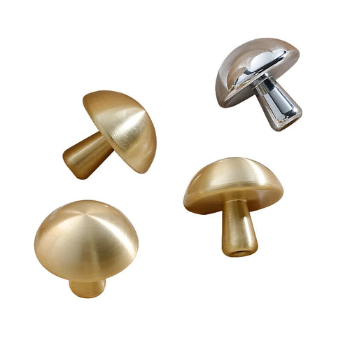 JAYA Modern Simple Single Hole Drawer Cabinet Bedside Table Creative Mushroom Head Small Handle Made Brass Living Room Durable