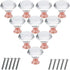 JAYA 30mm Clear Faceted Crystal Glass Cabinet Knob with Silver Base for Dresser Drawer Kitchen Dining Room Furniture