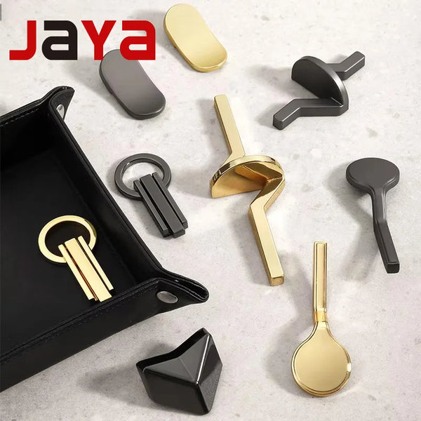 JAYA Gun Gray Copper Natural Color Minimalist Cabinet Drawer Bedside Table Handle Shoe Cabinet  Furniture Zinc Alloy Handle