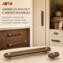 JAYA Solid American Walnut Cabinet Handles Drawer Pulls and Knobs with Brass Accents for Kitchen Wardrobe Cupboard Furniture