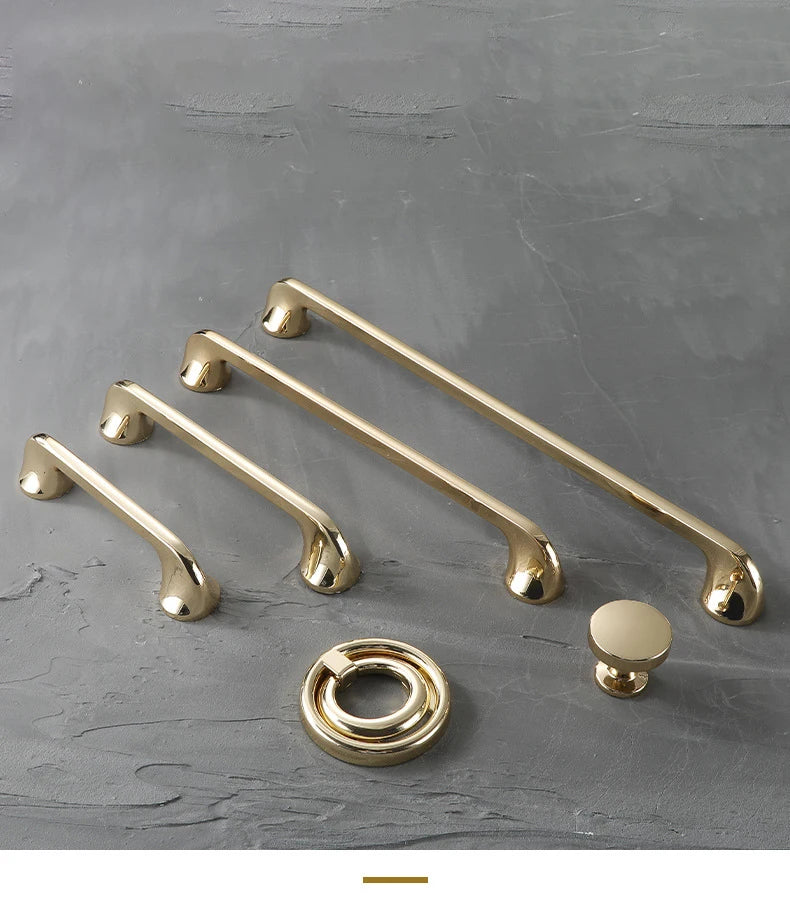JAYA Modern Gold Zinc Alloy Cabinet Pull Handles and Knobs for Kitchen Wardrobe Drawer Cupboard Furniture Hardware