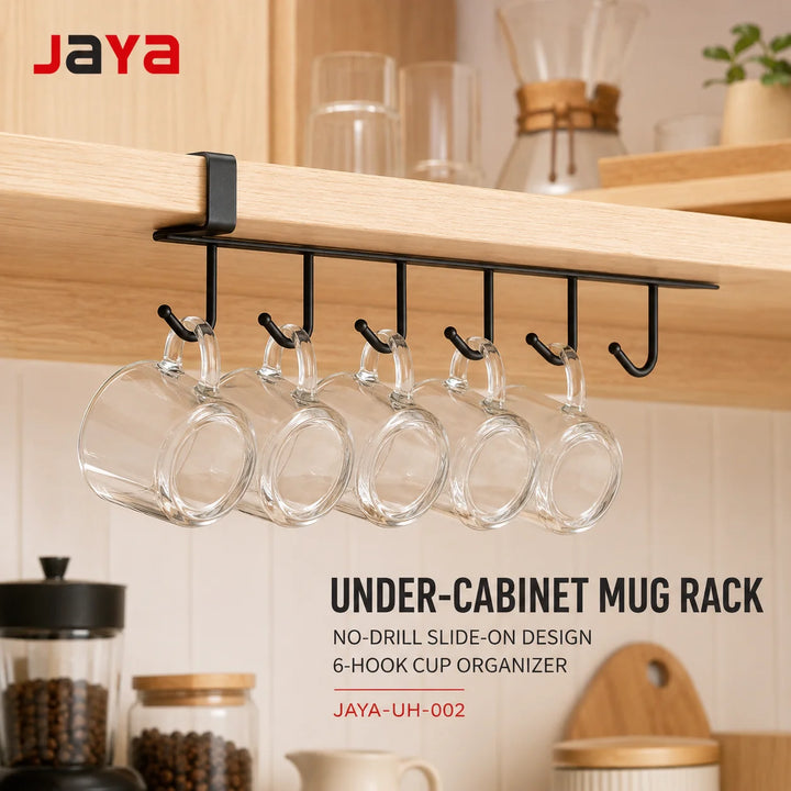 JAYA Adhesive Sticky Hook Multifunctional Rack Countertop Organizer Wall Hanger for Kitchen Bathroom Storage Dishes Towels