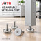 JAYA Threaded Adjustable Furniture Leveling Feet with Round Metal Base and Plastic Pad for Table Chair Cabinet
