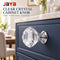 JAYA 30mm Clear Faceted Crystal Glass Cabinet Knob with Silver Base for Dresser Drawer Kitchen Dining Room Furniture