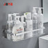 JAYA Modern Aluminum Alloy Toilet Furniture Hardware Rack Free Punch Suction Cup Wall Mounted Washstand Supplies Bathroom