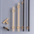 JAYA Black Kitchen Furniture Handles 128mm Solid Stainless Steel and Copper Cabinet Pulls for Door Drawer Modern CNC Appliance