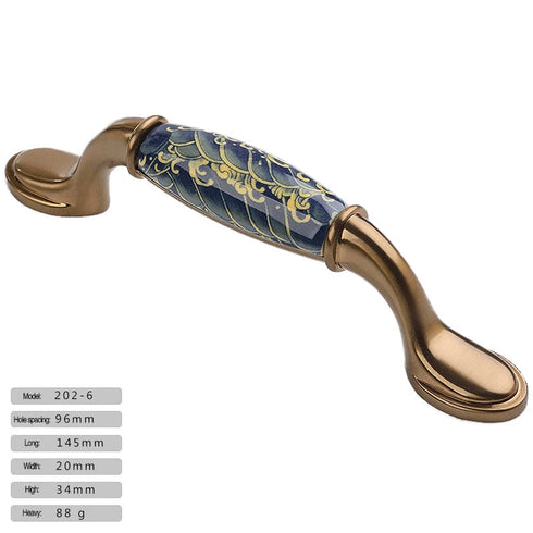 JAYA High Quality Ceramic Zinc Alloy Handle American Style Cabinet Wardrobe Shoe Cabinet Drawer Kitchen Door Single Hole