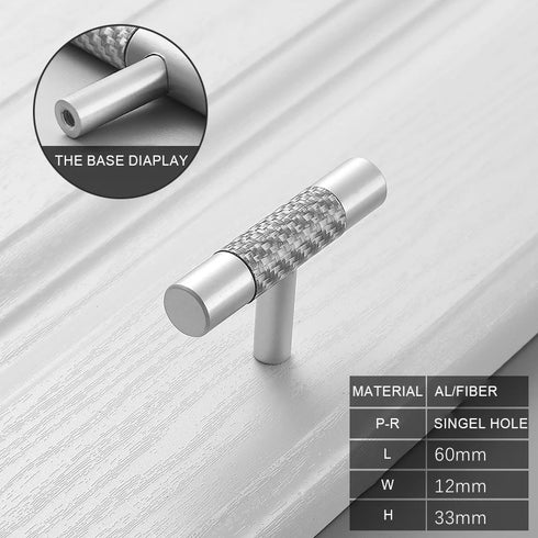JAYA Woven Texture Cabinet T Bar Pull Handles and Knobs Modern Drawer Hardware for Kitchen Dresser Wardrobe Cupboard Furniture