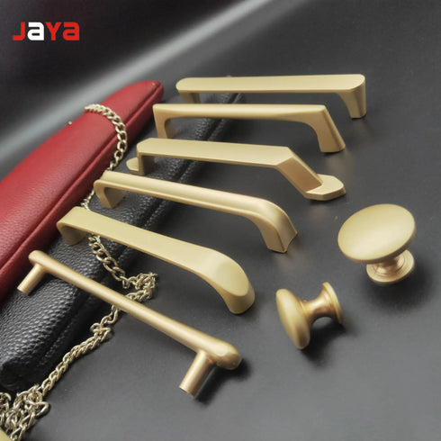 JAYA Modern minimalist gold European style zinc alloy handle  wardrobe cabinet drawer knob handle