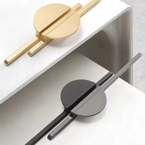 JAYA Minimalist Zinc Alloy Semicircle Splice Multi-Function Cabinet Pull Handles for Drawer Double Door Kitchen Wardrobe