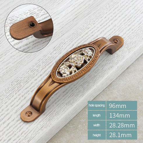 JAYA  High Quality European Middle Ages Style Kitchen Zinc Alloy Antique Bronze Drawer Knob Vintage Cabinet Handle
