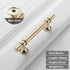 JAYA Black Kitchen Furniture Handles 128mm Solid Stainless Steel and Copper Cabinet Pulls for Door Drawer Modern CNC Appliance
