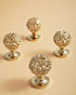JAYA French Vintage Brass Filigree Cabinet Knobs Gold Openwork Spherical Drawer Pulls for Wardrobe Dresser Cupboard Furniture