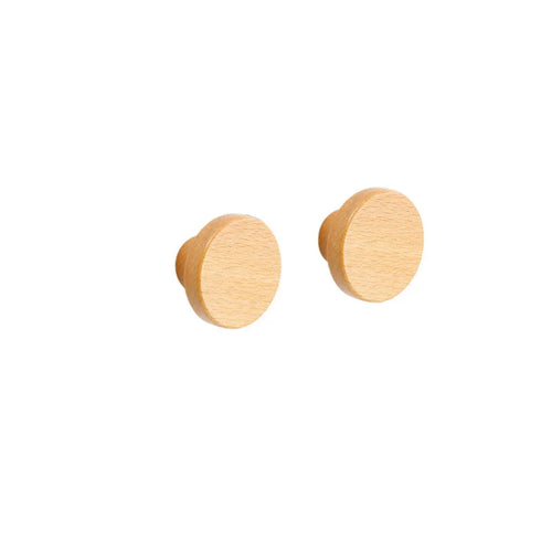 JAYA Natural Wooden Round Ball Cabinet Knobs in Multiple Sizes for Drawers Wardrobes Dressers and Cupboards