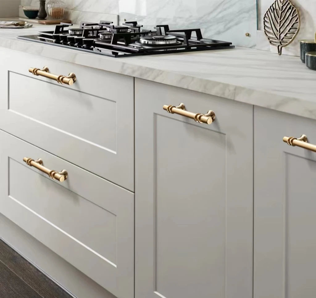 JAYA Luxury Gold and Black Cabinet Handles Modern Bar Drawer Pulls T Knobs for Kitchen Wardrobe Cupboard Furniture Hardware