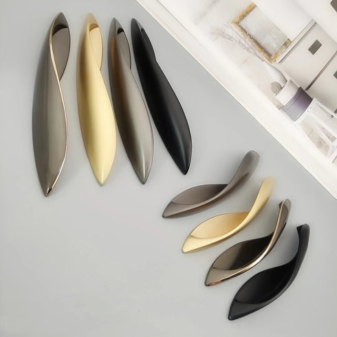 JAYA Modern European Black and Gold Metal Cabinet Pull Handles for Kitchen Drawers Wardrobe and Furniture Doors