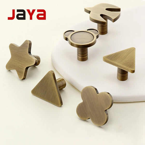JAYA Creative Personalized French Retro Cabinet Shoe Drawer Handles Solid Brass Wall Cabinet Drawer Handles