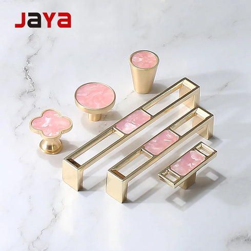 JAYA Light Luxury Zinc Cabinet Door Handle Pink Modern Minimalist Durable Model H028 25mm for Living Room Furniture Knob