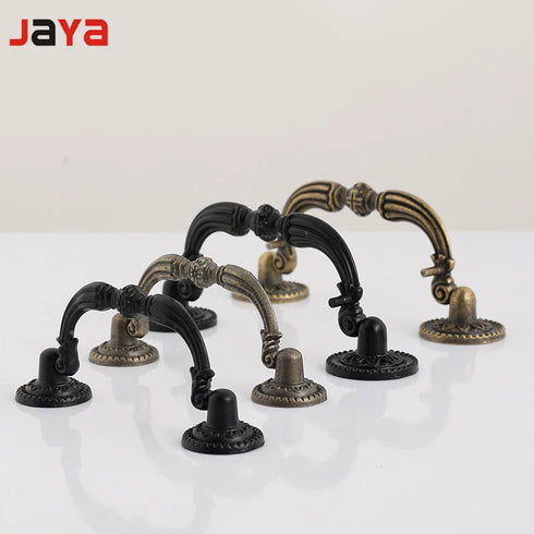 JAYA  European style retro antique  black zinc alloy  drawer cabinet door handle knob