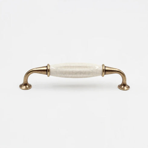 JAYA Traditional European Crackle Ceramic Cabinet Handles and Knobs Antique Bronze Drawer Dresser Wardrobe Door Pulls