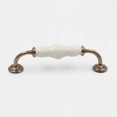 JAYA Traditional European Crackle Ceramic Cabinet Handles and Knobs Antique Bronze Drawer Dresser Wardrobe Door Pulls