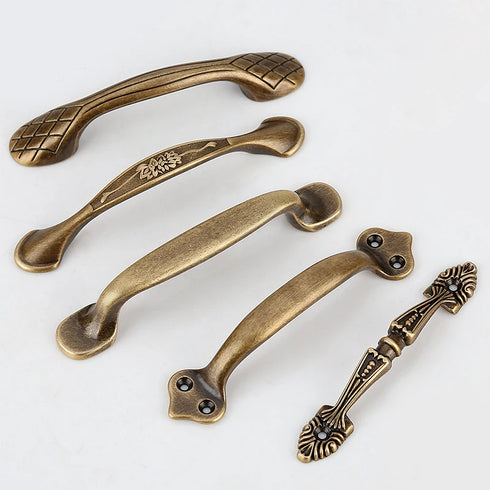JAYA  New Chinese Style Wardrobe Door Brass Handle European Style Bronze Window Handle Drawer Hardware Handle